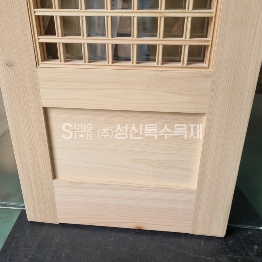편백나무 유절 조선살 3연동 중문 제작사례